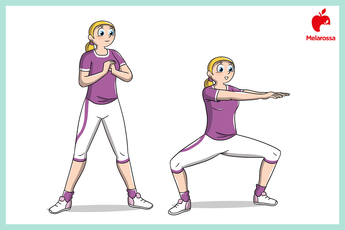 esercizizio per gli adduttori: sumo squat