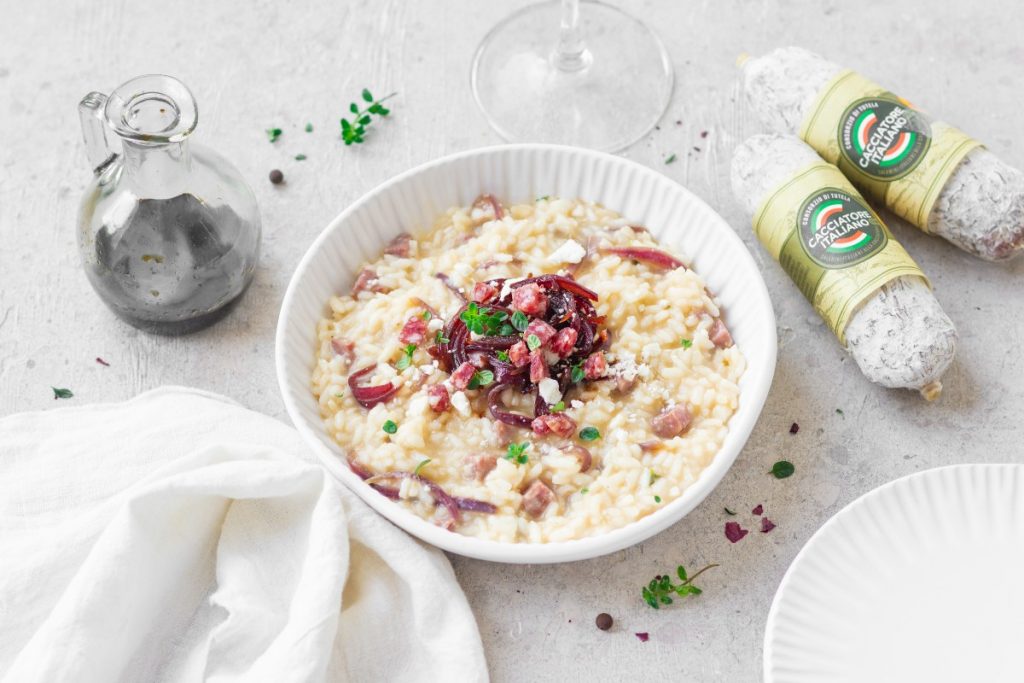 risotto con salamini