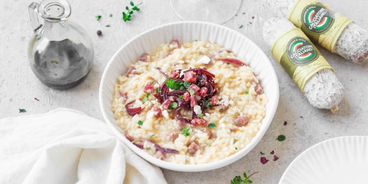 risotto con salamini
