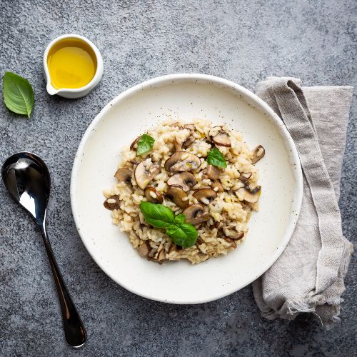 Risotto funghi e zafferano Melarossa