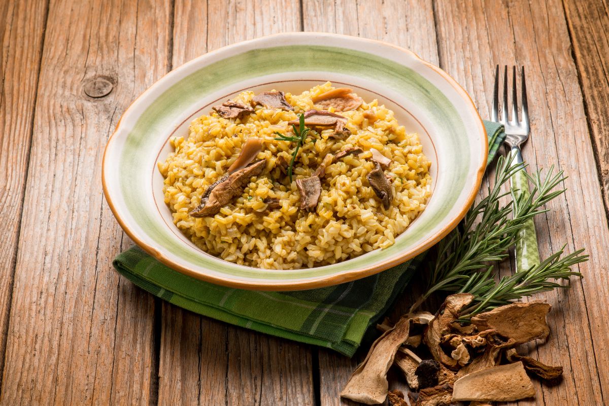 risotto funghi e zafferano