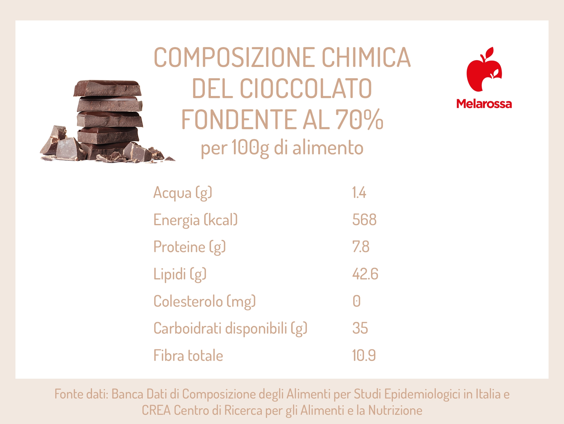 cioccolato fondente: composizione
