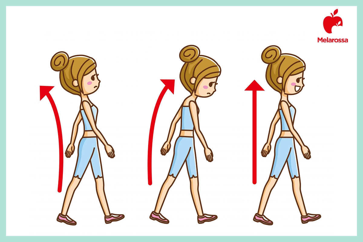 dimagrire camminando: importanza della postura