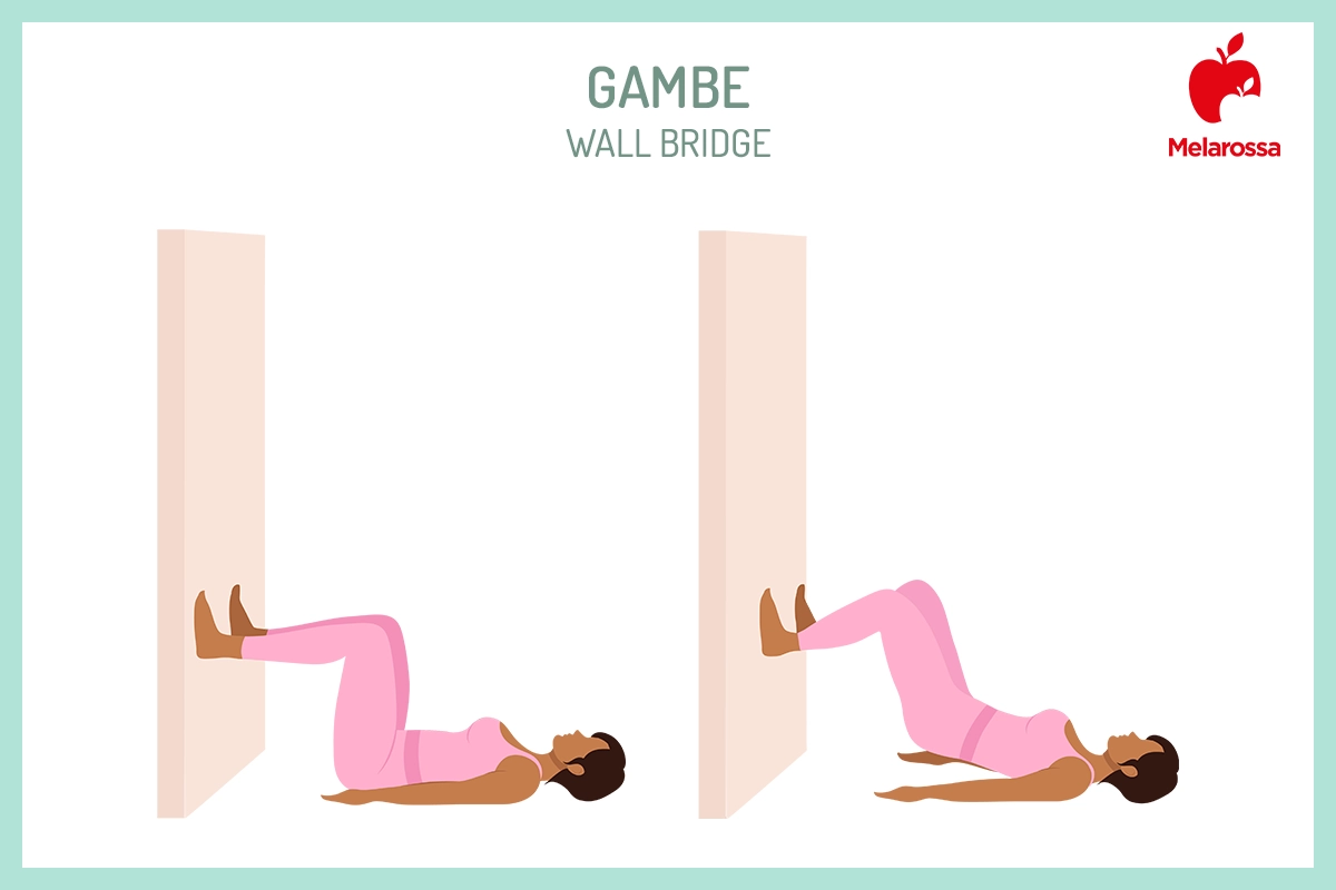 wall pilates: esercizio per le gambe