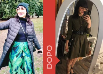 Una donna prima e dopo la dieta Melarossa