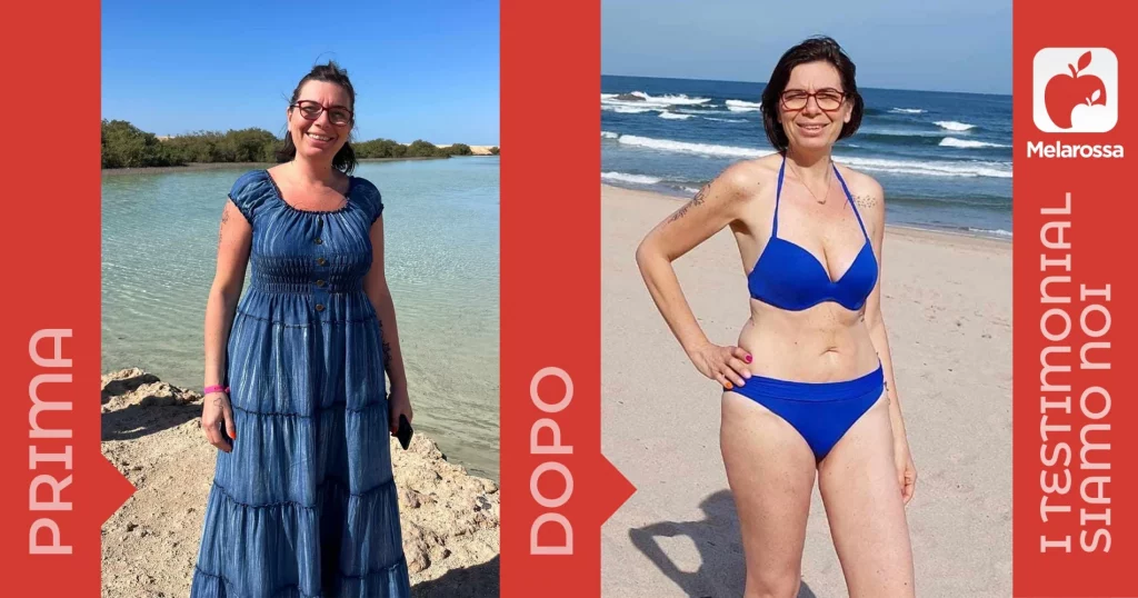 donna prima e dopo la dieta Melarossa