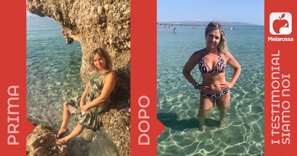 donna prima e dopo la dieta Melarossa