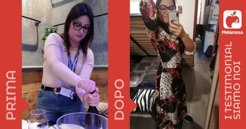 donna prima e dopo la dieta Melarossa