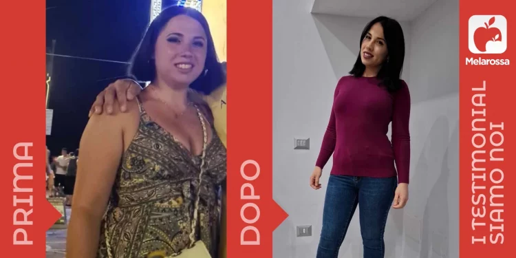 donna prima e dopo la dieta Melarossa