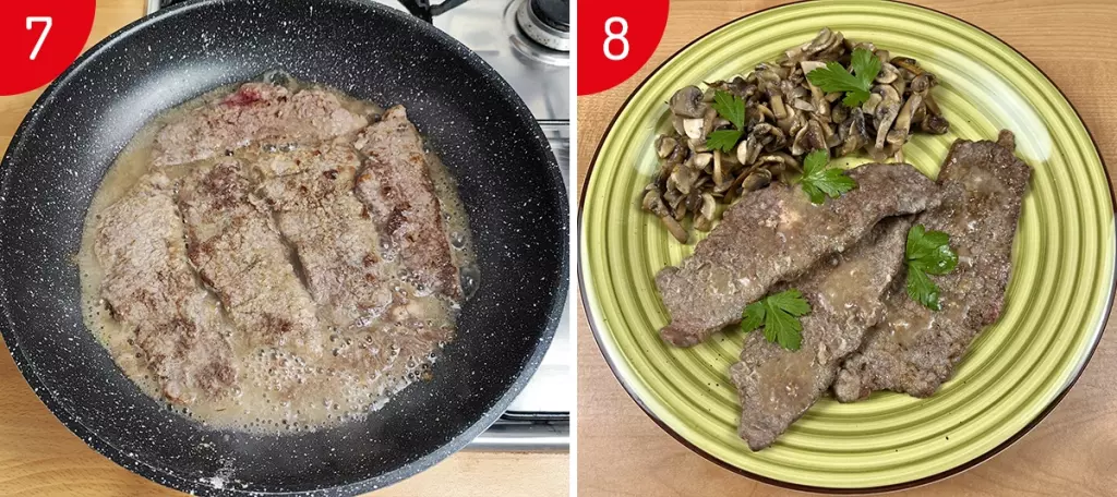 scaloppina ai funghi step 7 8