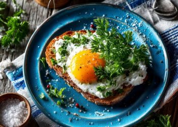 colazione salata: un toast con un uovo all'occhio di bue
