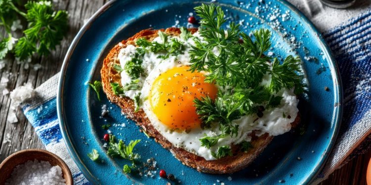colazione salata: un toast con un uovo all'occhio di bue