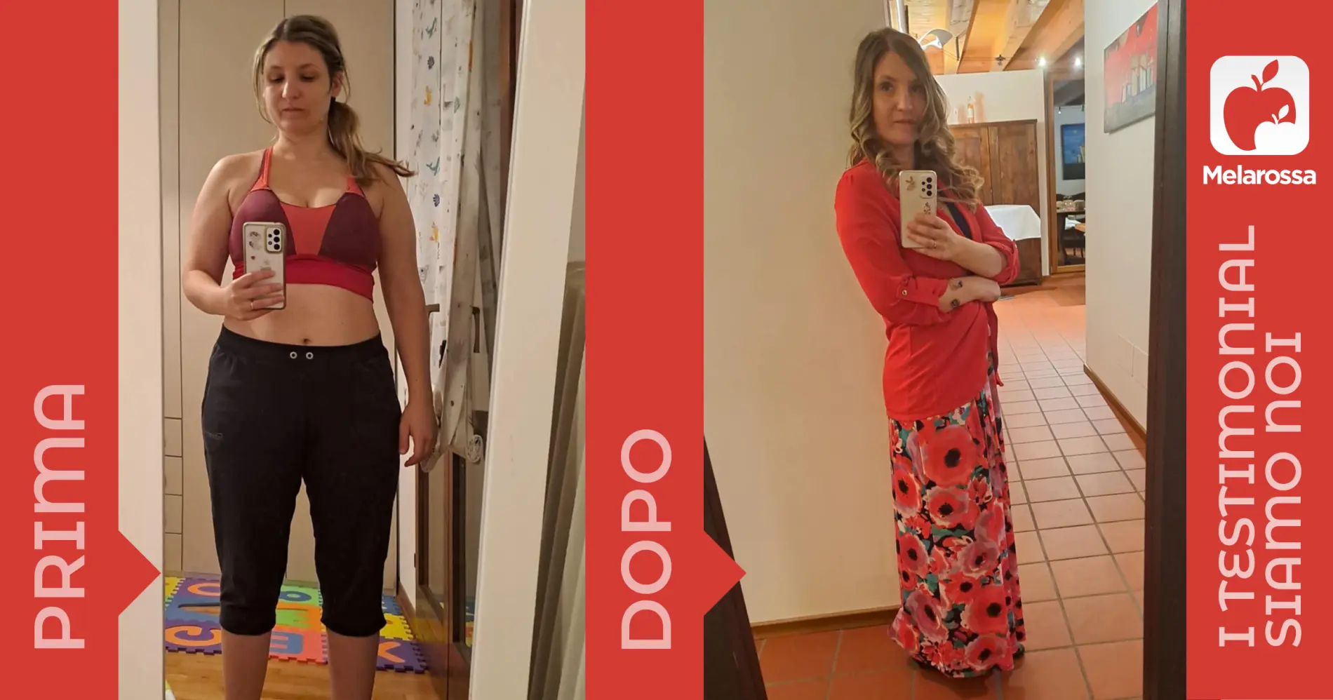 foto di Maria prima e dopo la dieta Melarossa con cui ha perso già 5 kg