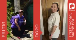 Iscriviti subito alla dieta Melarossa e scarica l'app 5 una donna fotografata prima e dopo la dieta Melarossa con cui ha perso 26 kg