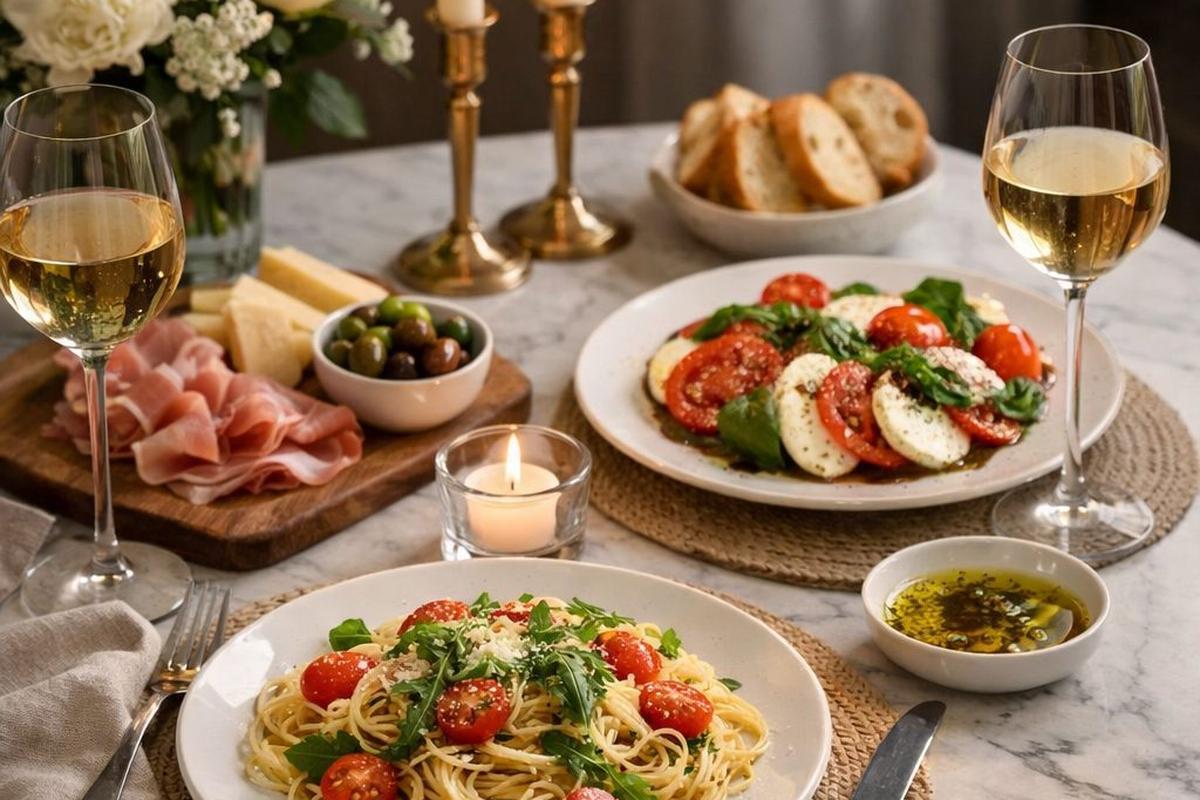 cosa mangio stasera: tavola apparecchiata con idee per cena last minute.