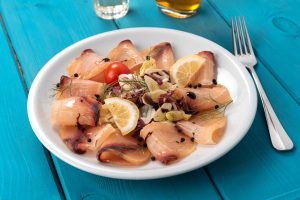 Carpaccio di pesce spada marinato agli agrumi