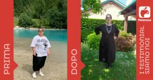 Iscriviti subito alla dieta Melarossa e scarica l'app 5 Michela fotografata prima e dopo la dieta Melarossa con cui ha perso 18 kg