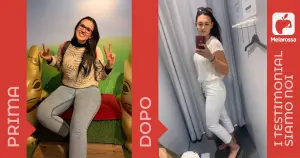 Iscriviti subito alla dieta Melarossa e scarica l'app 8 una donna fotografata prima e dopo la dieta Melarossa con cui ha perso 20 kg
