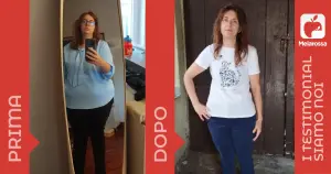 Iscriviti subito alla dieta Melarossa e scarica l'app 4 foto di una donna prima e dopo la dieta Melarossa con cui ha perso 46 kg